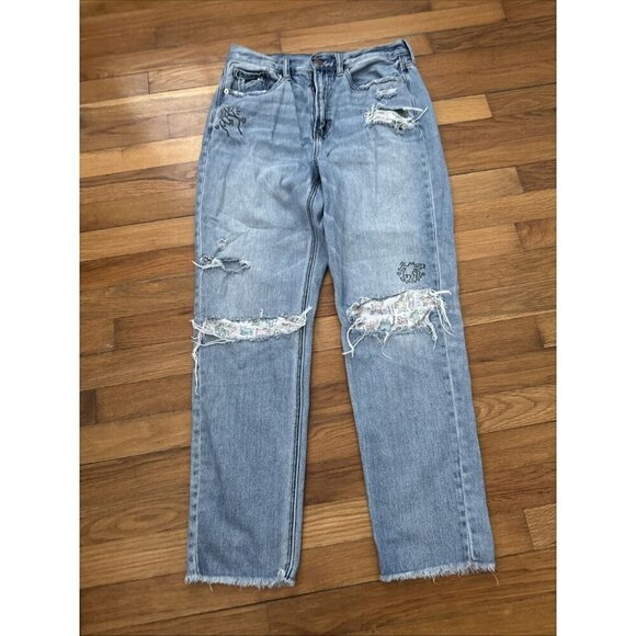 American Eagle Outfitters Pants - American Eagle Keith Haring Distressed Mom Denim Jeans Women 's Size 6